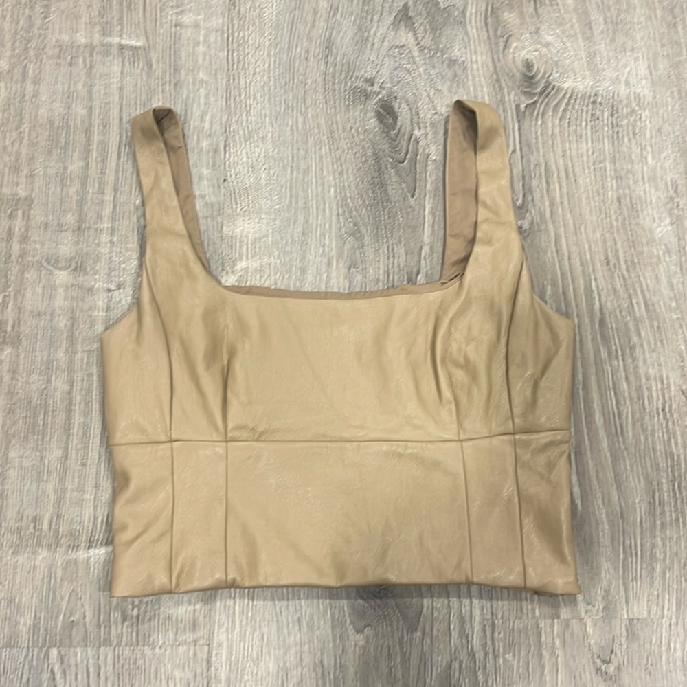 Aritzia Wilfred Vegan Leather Top.